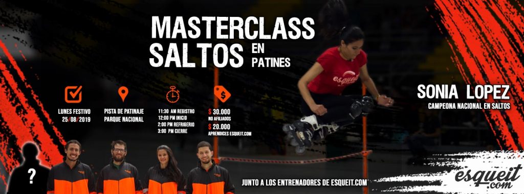 Clase grupal de patinaje saltos sonia lopez